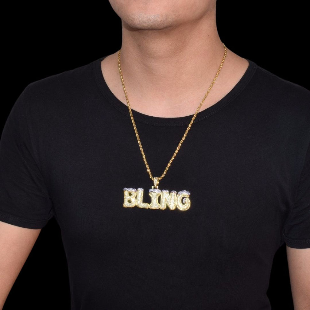 Snowy Drip Iced Out Personalized Custom Name Necklace Pendant