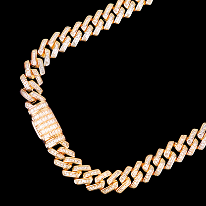 11MM Fully Baguette Link Iced Out Diamond Necklace Chain – Luxury Hip Hop Jewelry for Men & Women