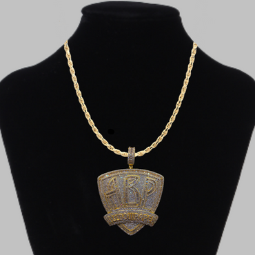 ABP All About Paper Iced Out Letter Diamond Pendant Necklace – Custom Hip Hop Jewelry for Men