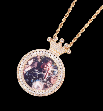 King Tennis Custom Photo Pendant Necklace – Iced Out Hip Hop Picture Jewelry for Men and Women