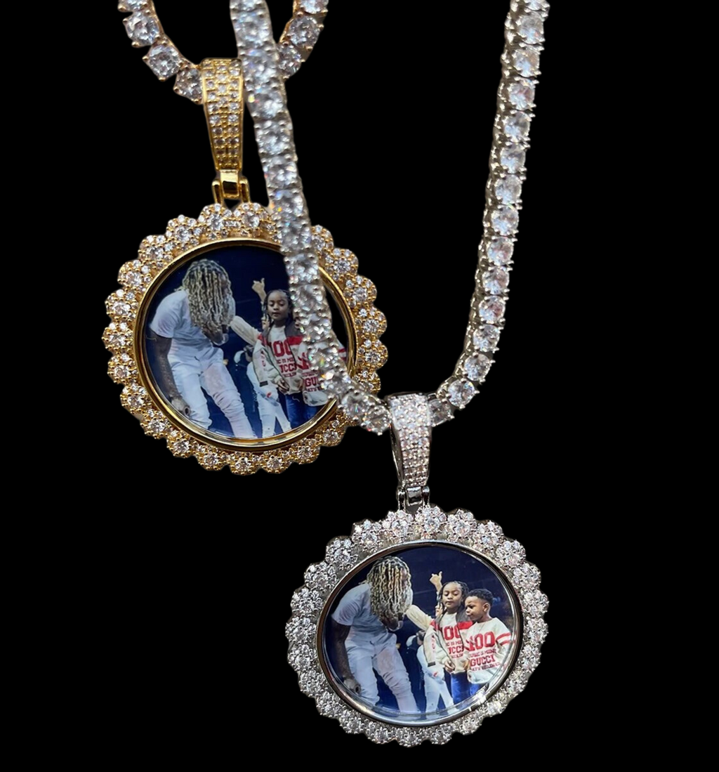 Flower Tennis Custom Photo Picture Pendant Necklace 