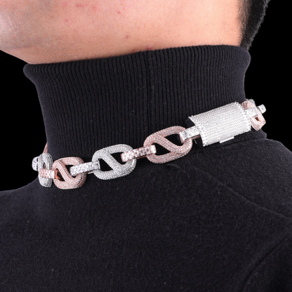 20MM Baguette and Stones Infinity Iced Out Diamond Necklace Chain – Luxury Hip Hop Jewelry for Men & Women
