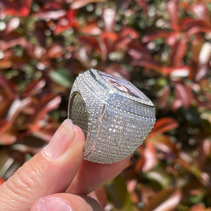 Photo Ice Frame Iced Out Diamond Ring – Custom Hip Hop Jewelry