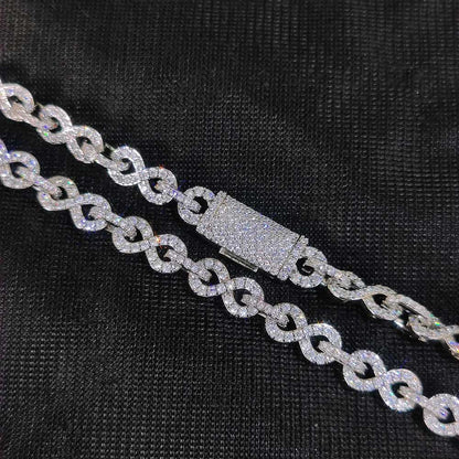 CARÁTIX – 6mm Infinity 8-Character Cuban Link Necklace | Paved Crystal Bling Jewelry for Men & Women
