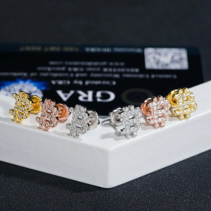 S925 Silver Coin Style Moissanite Hip Hop Hoop Earrings - CaratixJewelry