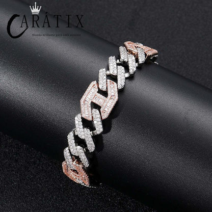 CARÁTIX 15mm Pig Nose Cuban Link Chain Necklace – AAA+ CZ Iced Out Hip Hop Bling Jewelry for Men | Rapper Gift