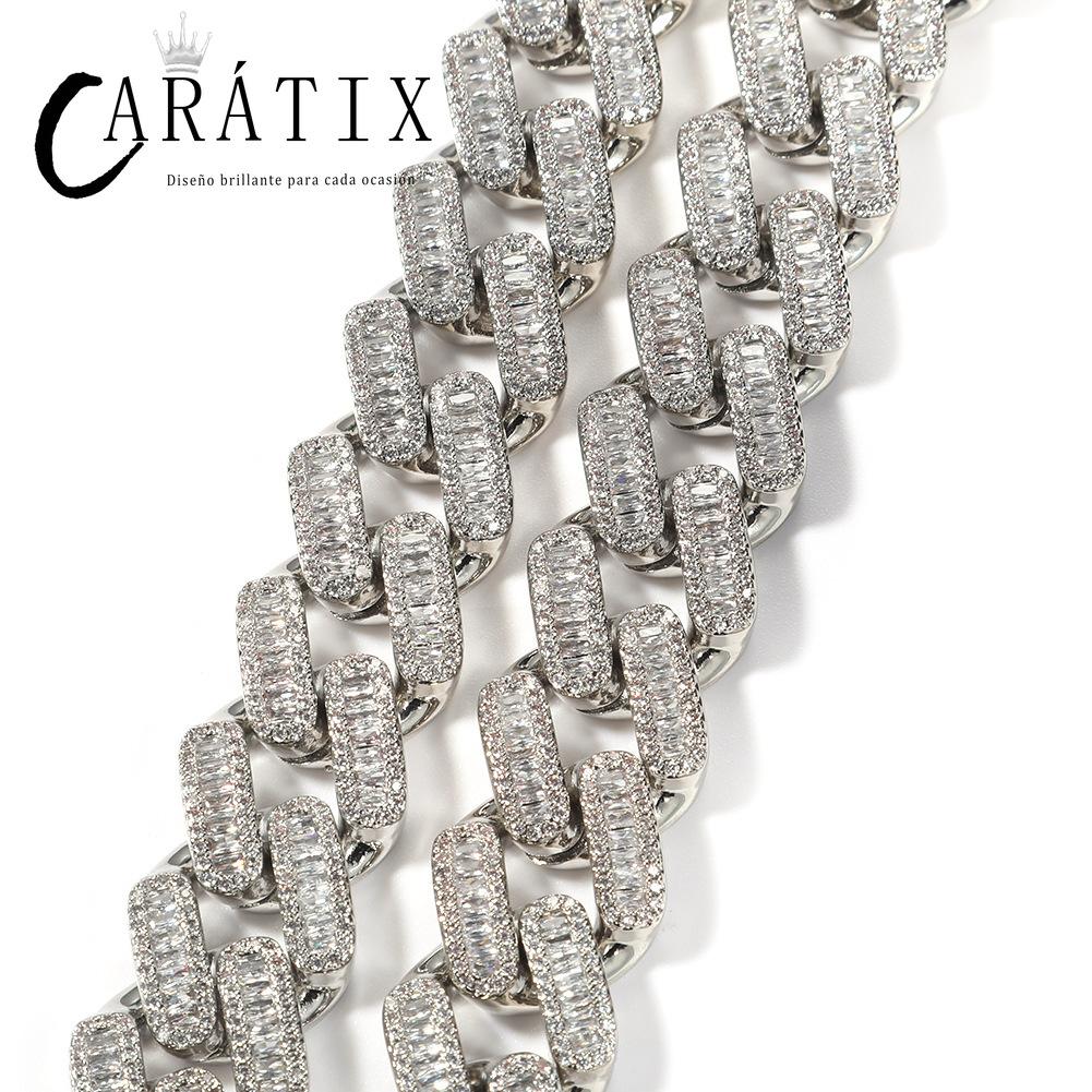 CARÁTIX – 20mm Big Heavy Square Cuban Miami Link Chain Necklace | 3A+ CZ Bling Iced Hip Hop Jewelry for Men