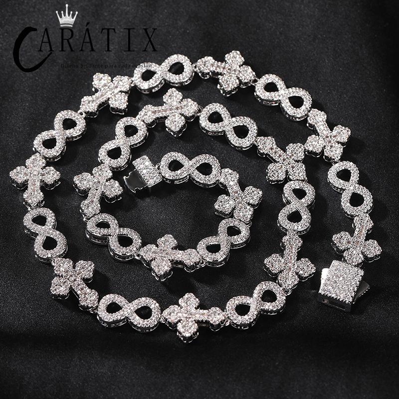 CARÁTIX – Infinity Cross Cuban Link Chain Necklace | 5A+ CZ Bling Iced Hip Hop Jewelry for Men