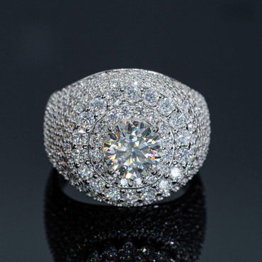 8mm Moissanite Men’s Ring | S925 Silver Full Iced Out Hip Hop Jewelry - CaratixJewelry