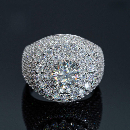 8mm Moissanite Men’s Ring | S925 Silver Full Iced Out Hip Hop Jewelry - CaratixJewelry