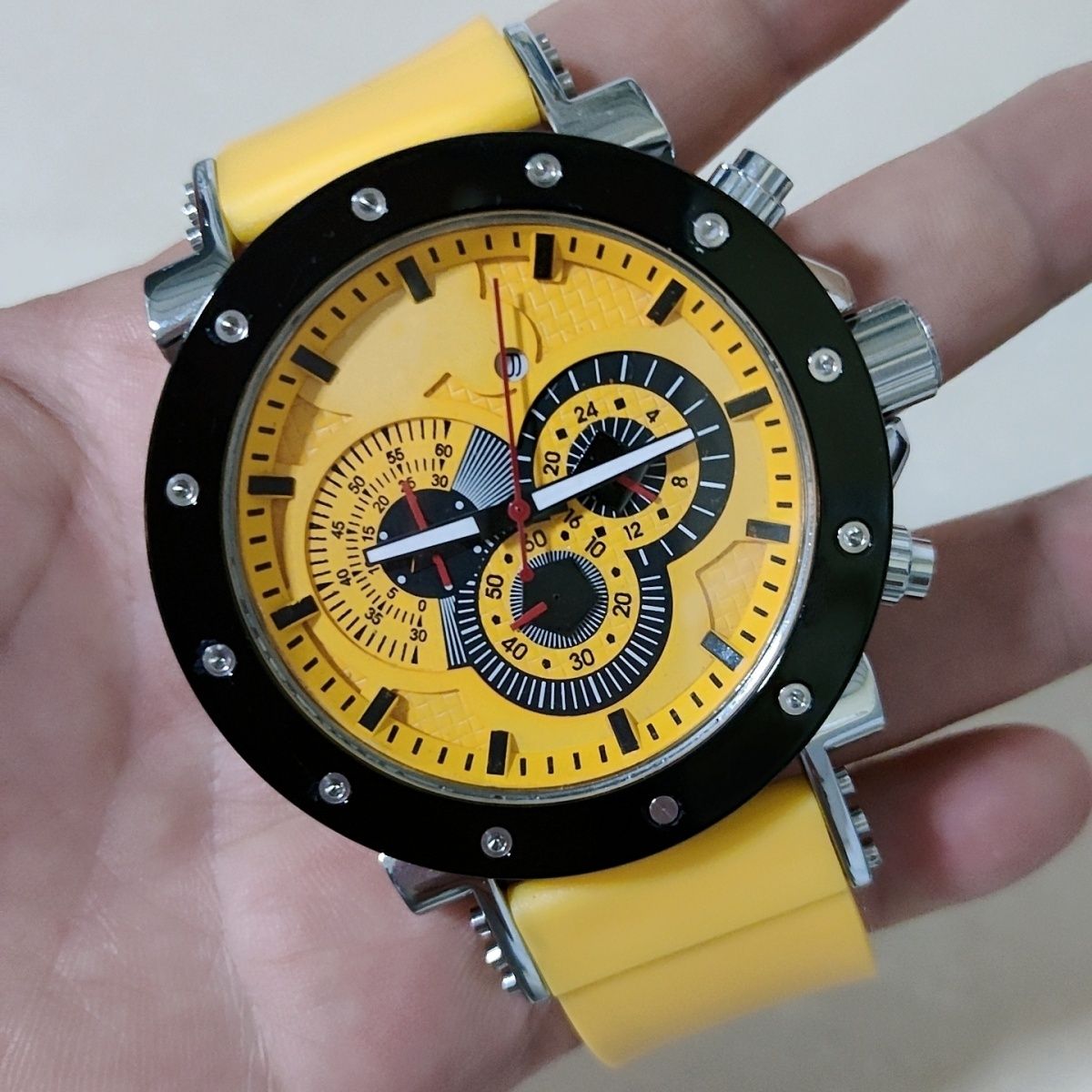 Multi-Function Chronograph Big Face Watch Silicone Band | Caratix