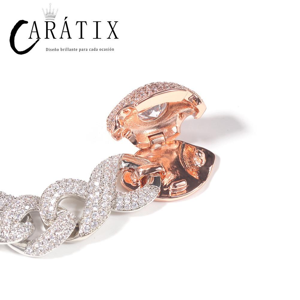 CARÁTIX Star Eyes Infinity Cuban Link Chain Necklace – 5A+ CZ Iced Out Hip Hop Bling Jewelry for Men | Claw Setting Rapper Gift