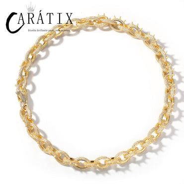 CARÁTIX Rivet O Link Chain | AAA+ CZ Iced Out Hip Hop Necklace for Men