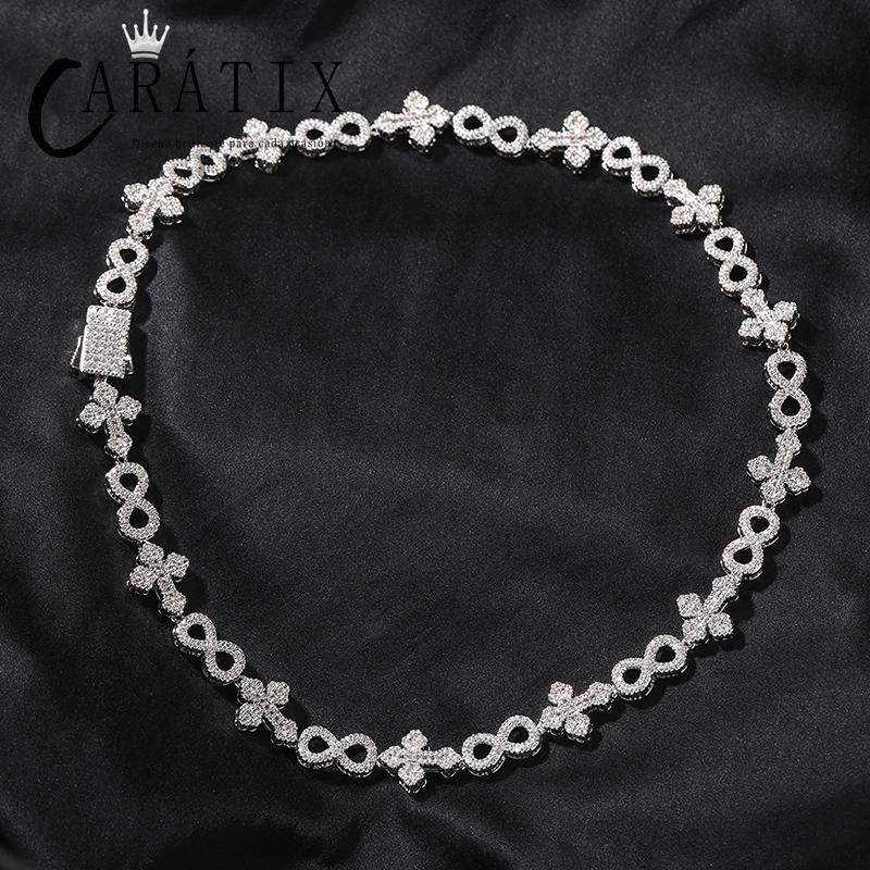 CARÁTIX – Infinity Cross Cuban Link Chain Necklace | 5A+ CZ Bling Iced Hip Hop Jewelry for Men