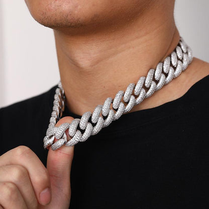 CARÁTIX 20mm Heavy Cuban Link Chain Necklace – 5A+ CZ Iced Out Hip Hop Bling Jewelry for Men | Solid Rapper Gift - CaratixJewelry