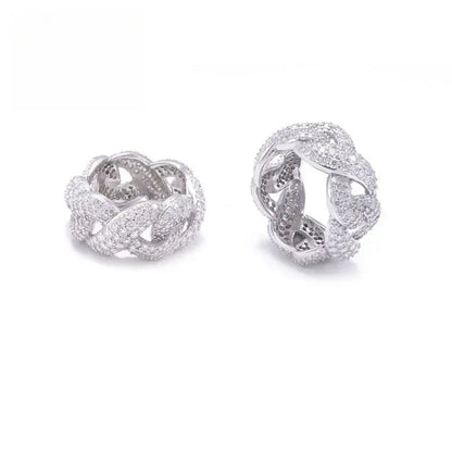 D-Color Moissanite Figure-Eight Ring | S925 Silver Unisex Iced Out Fashion Jewelry - CaratixJewelry