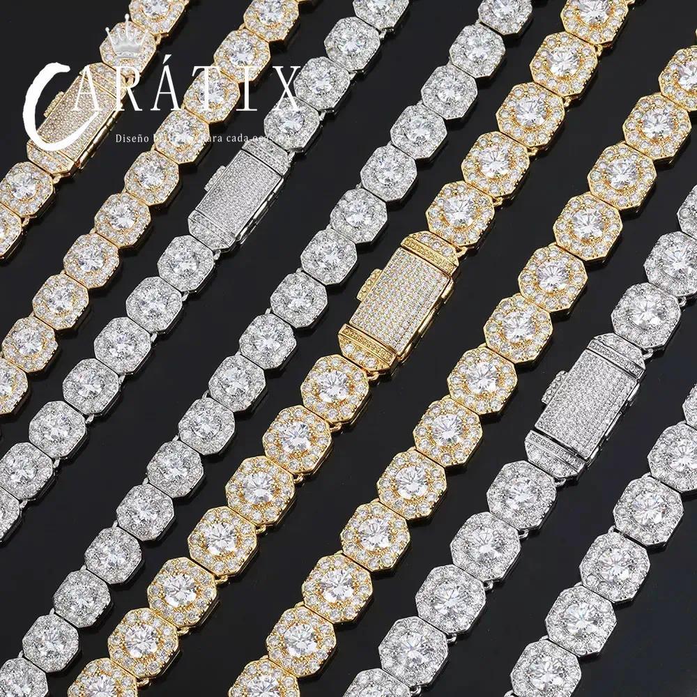 CARÁTIX - 10mm  Clustered Tennis Chain Necklace  Cubic Zircon Choker Necklaces Valentine's Day Gift for Men & Girls & Boys Mothers' Day Gift #Springtok