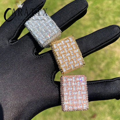 CARÁTIX Rectangle CZ Ring | Plated High Quality Hip Hop Jewelry for Men