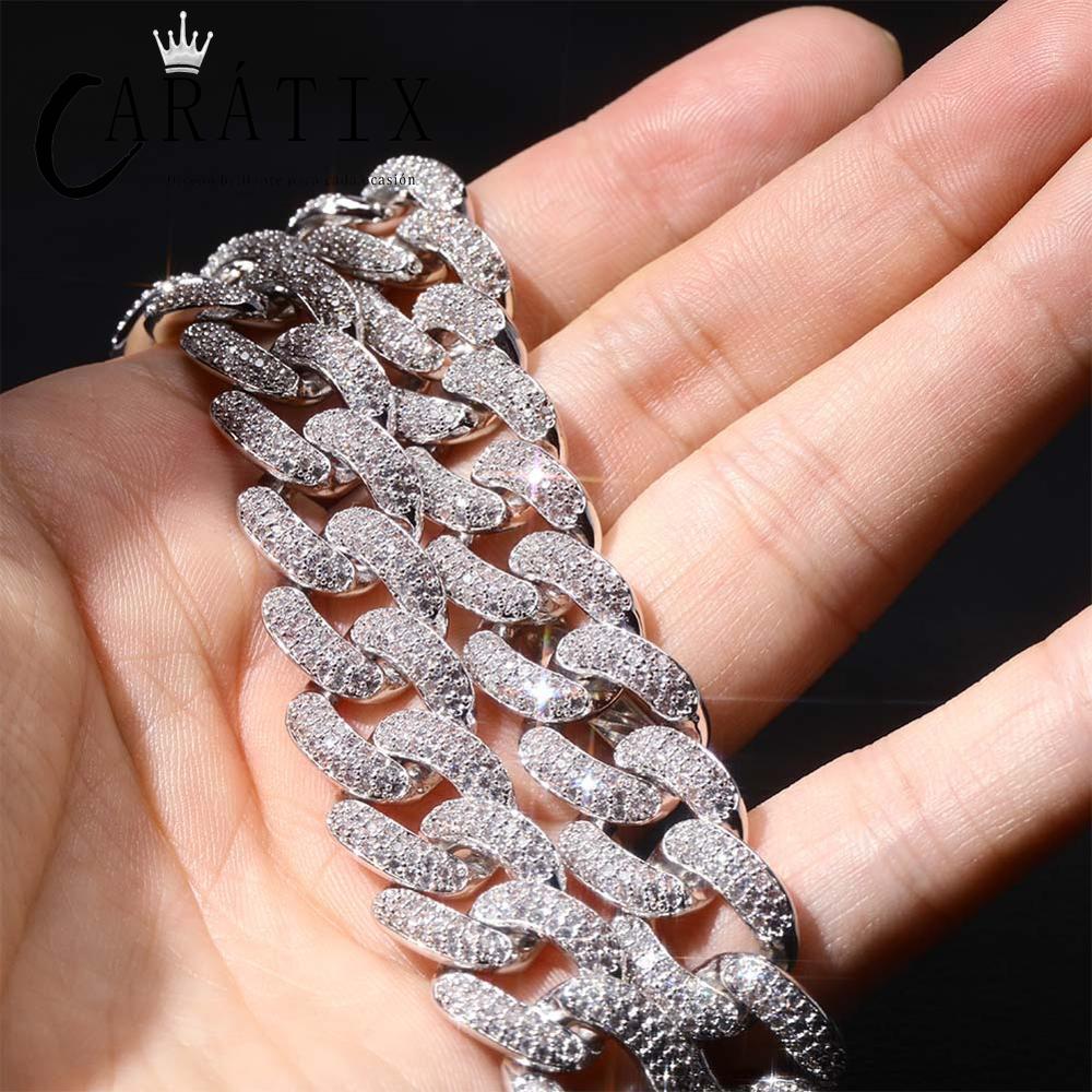 CARÁTIX Rose Gold Iced Out Cuban Chain | AAA CZ Miami Link Hip Hop Necklace for Men