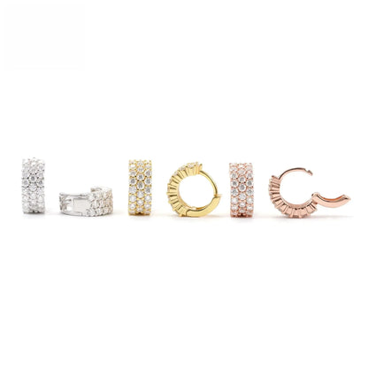 S925 Silver Round Moissanite Hoop Stud Earrings Hip Hop Style - CaratixJewelry