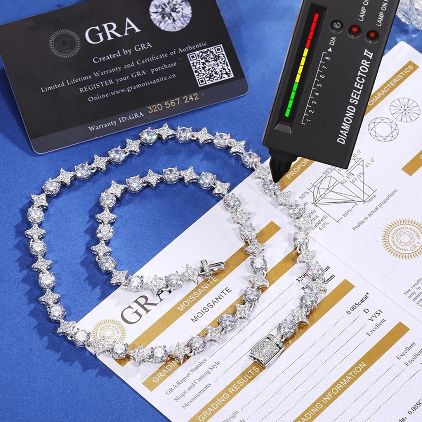 Solid Sterling Silver Circle Star Moissanite Diamond Iced Hip Hop Chain Necklace – Bold Statement Jewelry