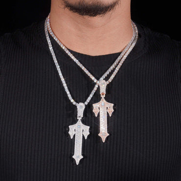 2025 New S925 Silver Moissanite Cross Pendant – High-Quality, Trendy Jewelry - CaratixJewelry