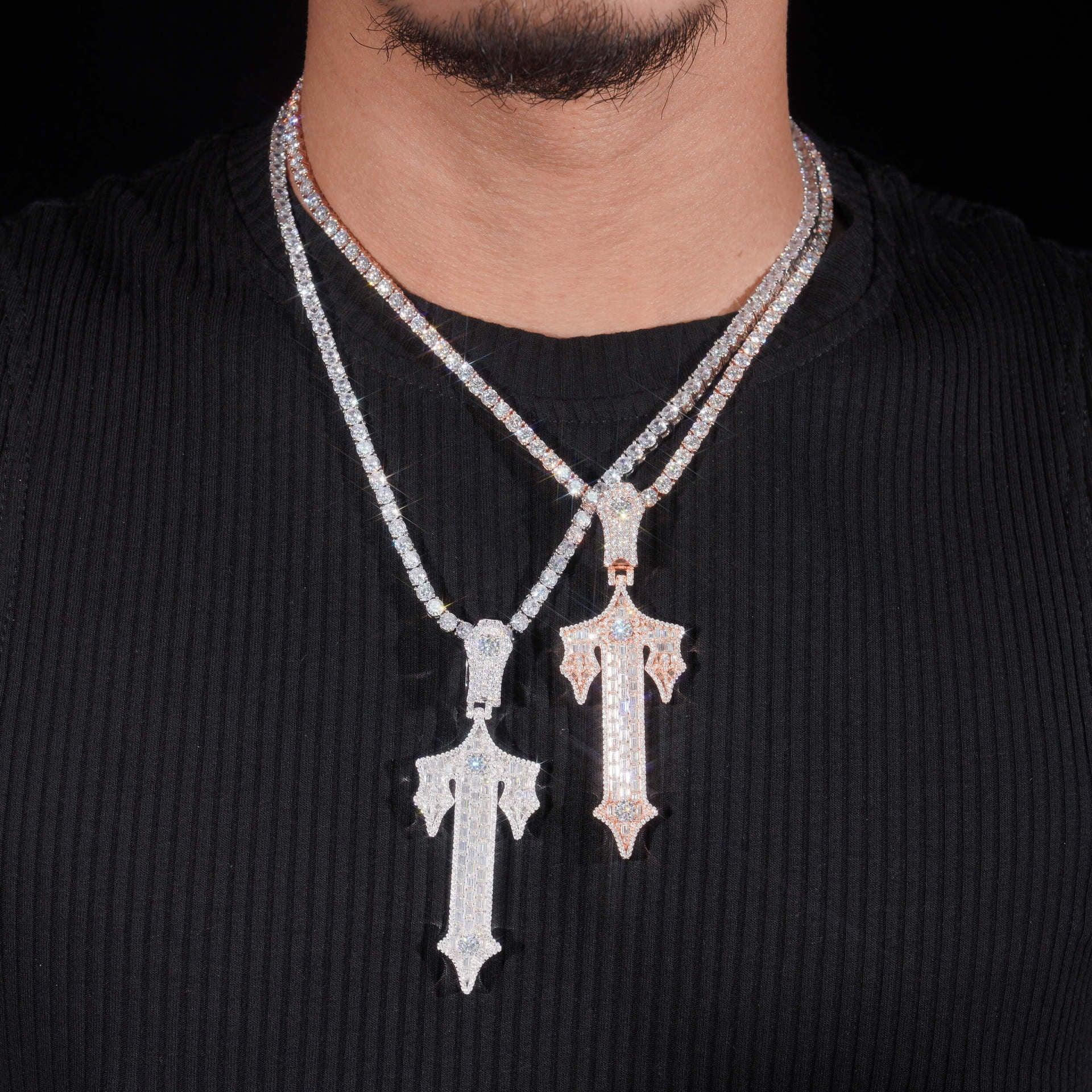 2025 New S925 Silver Moissanite Cross Pendant – High-Quality, Trendy Jewelry - CaratixJewelry