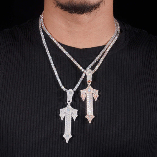 2025 New S925 Silver Moissanite Cross Pendant – High-Quality, Trendy Jewelry - CaratixJewelry