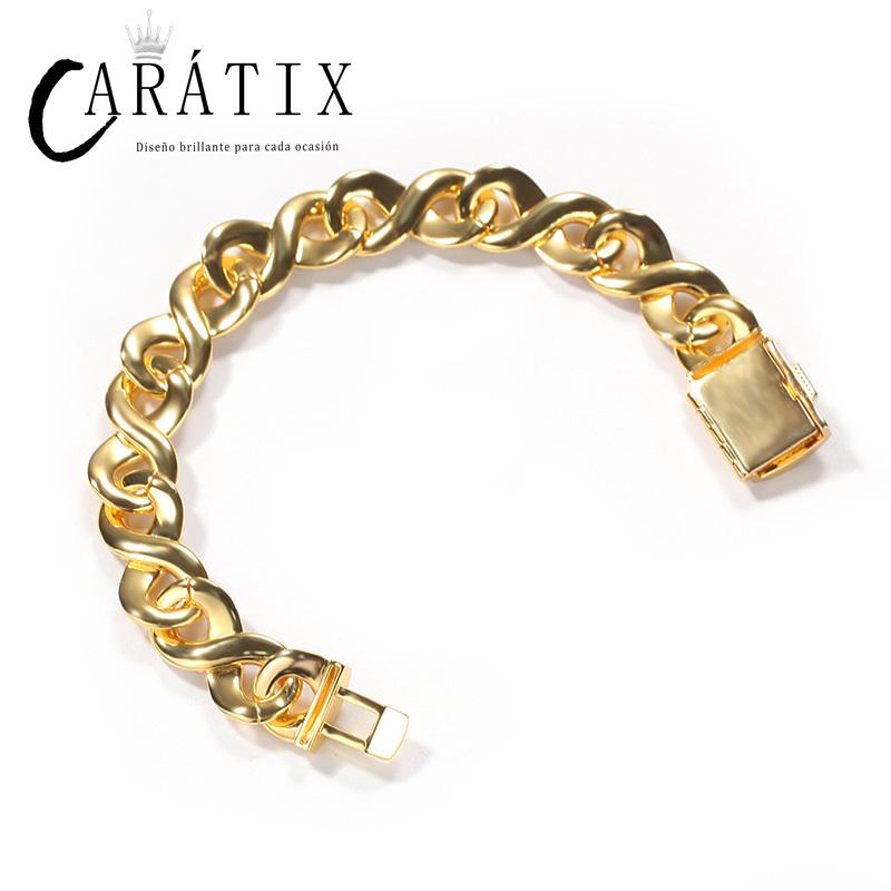 CARÁTIX Infinity 8 Shape Cuban Link Chain Necklace – 3A+ CZ Iced Out Hip Hop Bling Jewelry for Men | Solid Rapper Gift