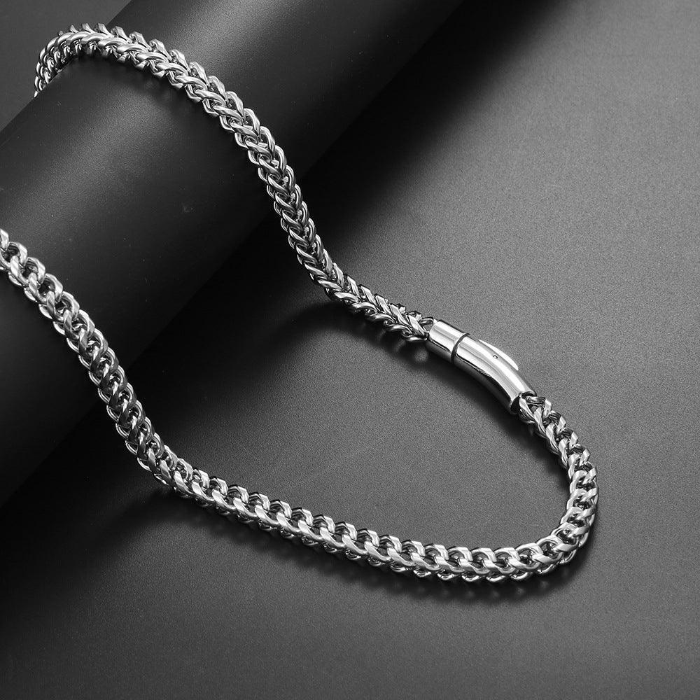 Custom 6mm Stainless Steel Two-sided Necklace Hip Hop Jewelry for Men | Caratix - CaratixJewelry