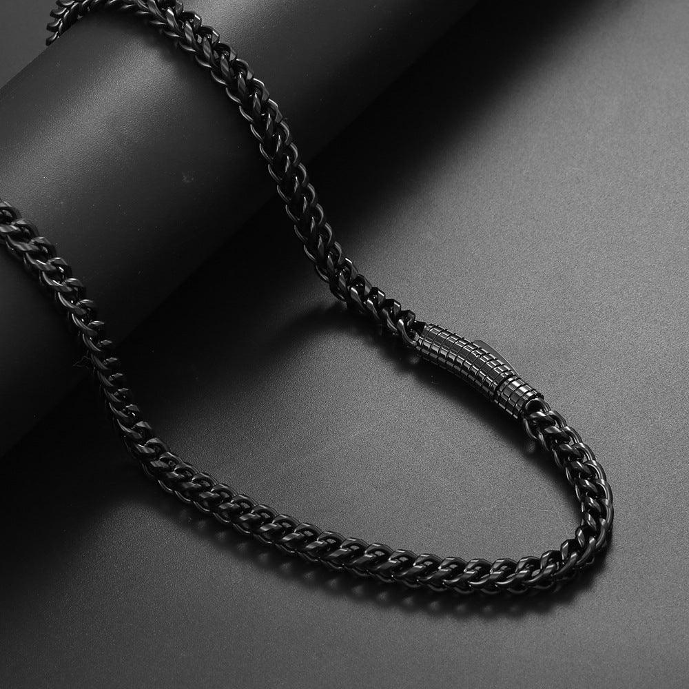 6mm Cuban Chain Necklace Stainless Steel Titanium Gold Chain Rapper Style | Caratix Jewelry - CaratixJewelry