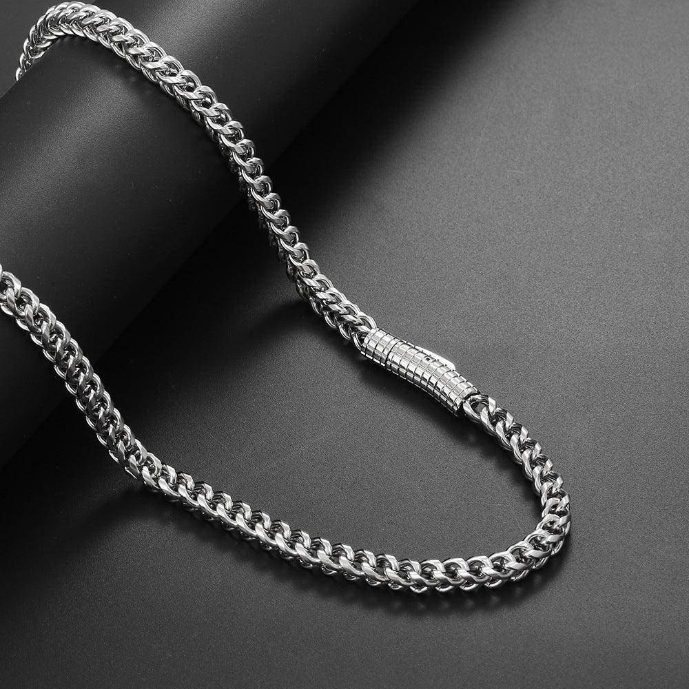 Custom 6mm Stainless Steel Two-sided Necklace Hip Hop Jewelry for Men | Caratix - CaratixJewelry
