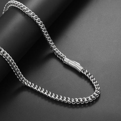 Custom 6mm Stainless Steel Two-sided Necklace Hip Hop Jewelry for Men | Caratix - CaratixJewelry