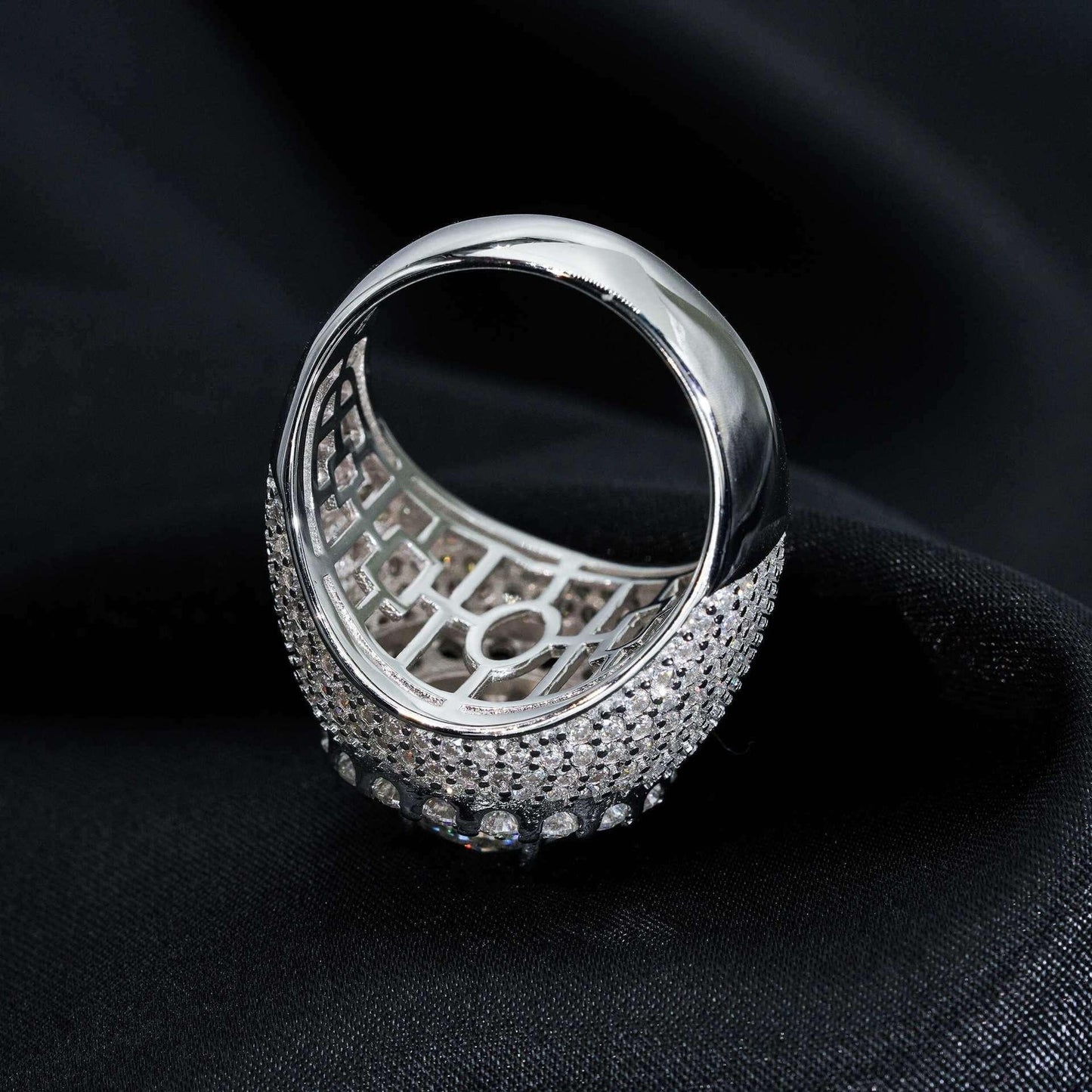 8mm Moissanite Men’s Ring | S925 Silver Full Iced Out Hip Hop Jewelry - CaratixJewelry