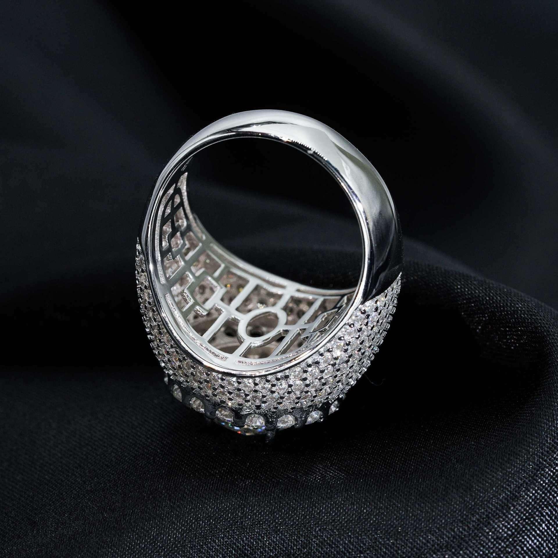 8mm Moissanite Men’s Ring | S925 Silver Full Iced Out Hip Hop Jewelry - CaratixJewelry