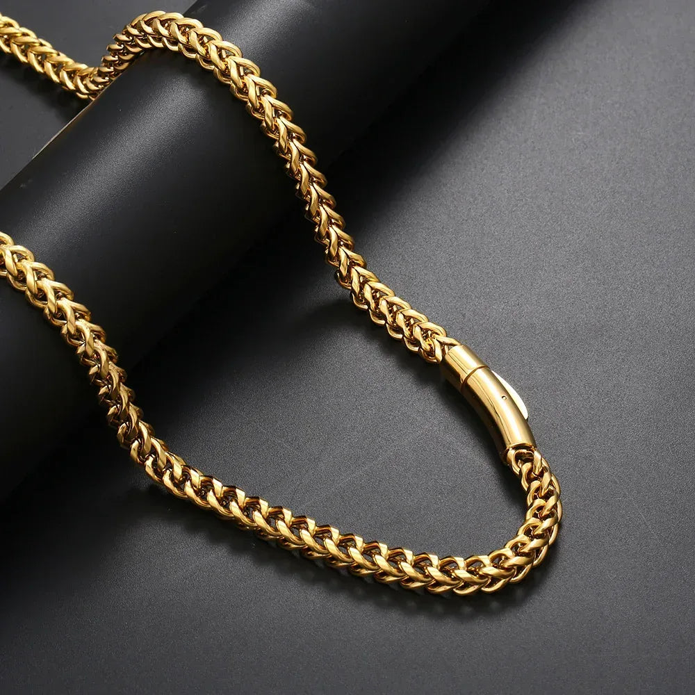 Custom 6mm Stainless Steel Two-sided Necklace Hip Hop Jewelry for Men | Caratix - CaratixJewelry