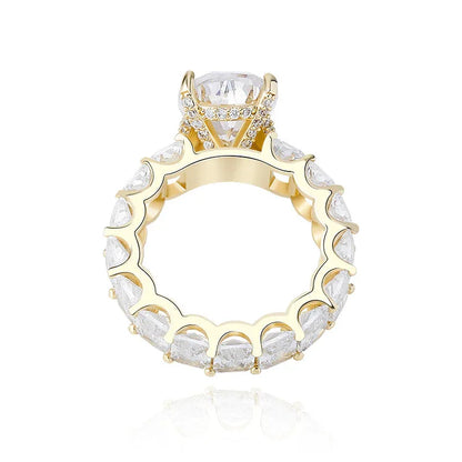 Women's Iced Out Pear Shape Ring | Teardrop Motif Pave Band | Caratix