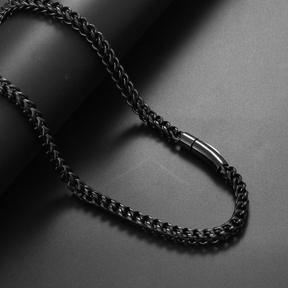 6mm Cuban Chain Necklace Stainless Steel Titanium Gold Chain Rapper Style | Caratix Jewelry - CaratixJewelry