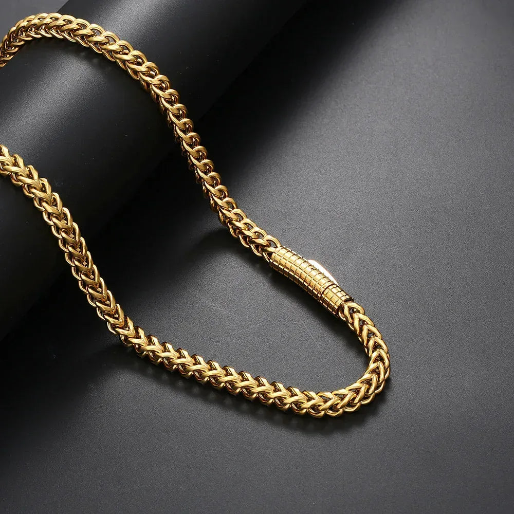 Custom 6mm Stainless Steel Two-sided Necklace Hip Hop Jewelry for Men | Caratix - CaratixJewelry