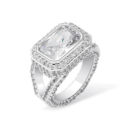 Big Square Zirconia Hip Hop Ring | Real 18K Gold Plated Band | Caratix
