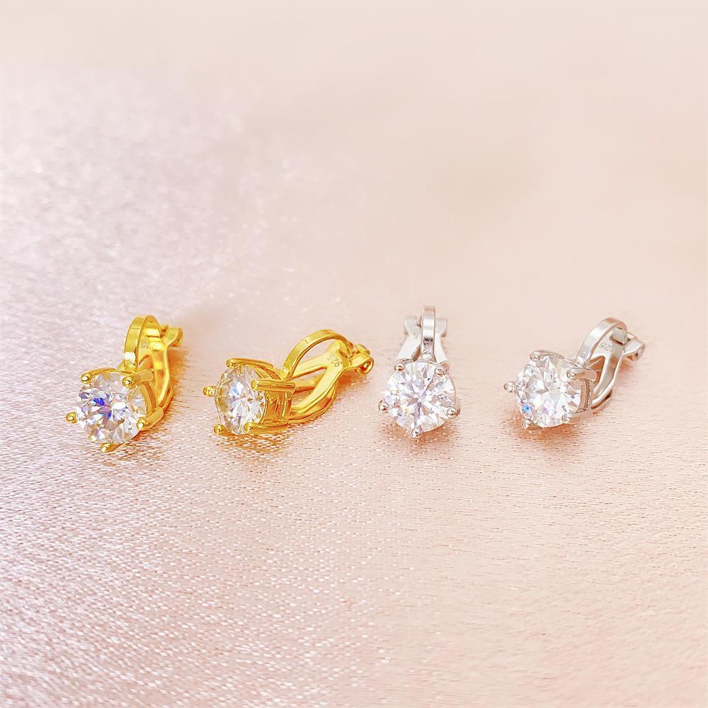 S925 Silver 6.5mm Moissanite Look Stud Earrings - CaratixJewelry