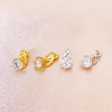 S925 Silver 6.5mm Moissanite Look Stud Earrings - CaratixJewelry