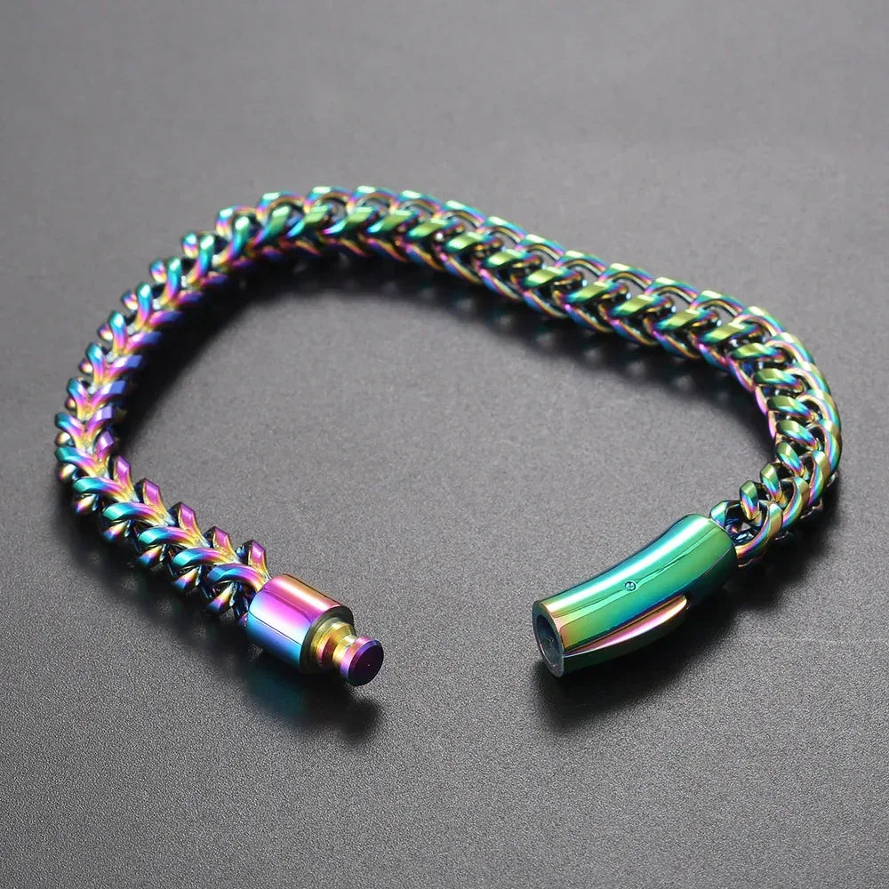 Custom 6mm Stainless Steel Two-sided Bracelet Gold Chain Style for Rapper | Caratix - CaratixJewelry