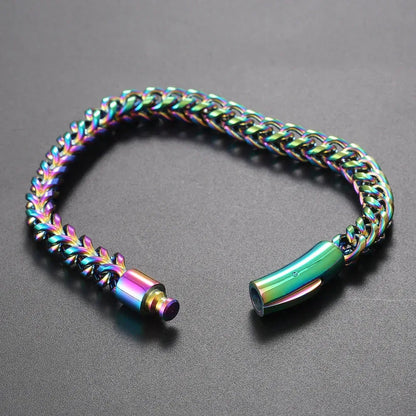 Custom 6mm Stainless Steel Two-sided Bracelet Gold Chain Style for Rapper | Caratix - CaratixJewelry