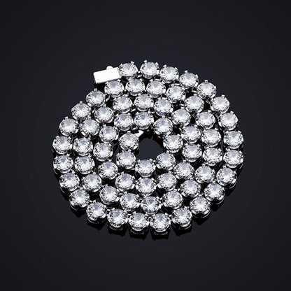 CARÁTIX - Hip Hop 4 Claws Setting Round CZ Stone Bling Iced Out Tennis Link Chain Chokers Necklaces for Men Women Unisex Rapper Jewelry Valentine's Day Gift for Men & Girls & Boys Mothers' Day Gift #Springtok