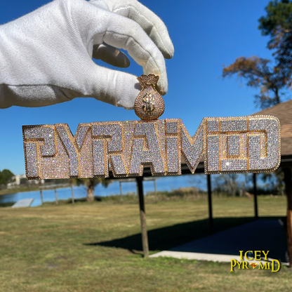 Money Bag Bail Two Layers Iced Out Personalized Custom Name Necklace Pendant – Luxury Hip Hop Jewelry for Men & Women