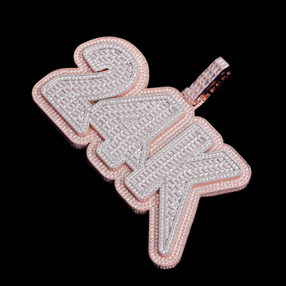 Collar con colgante personalizado con nombre personalizado y dos capas de diseño Lux