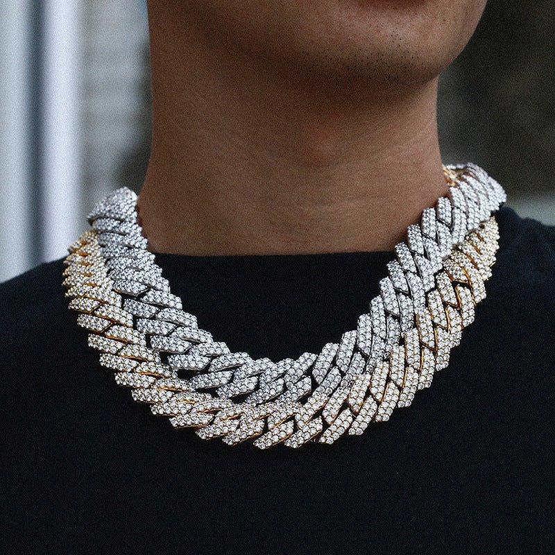 20mm Iced-Out Moissanite Cuban Link Chain – S925 Sterling Silver -Cut Hip Hop Unisex Necklace - CaratixJewelry
