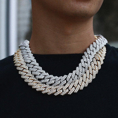 20mm Iced-Out Moissanite Cuban Link Chain – S925 Sterling Silver -Cut Hip Hop Unisex Necklace - CaratixJewelry