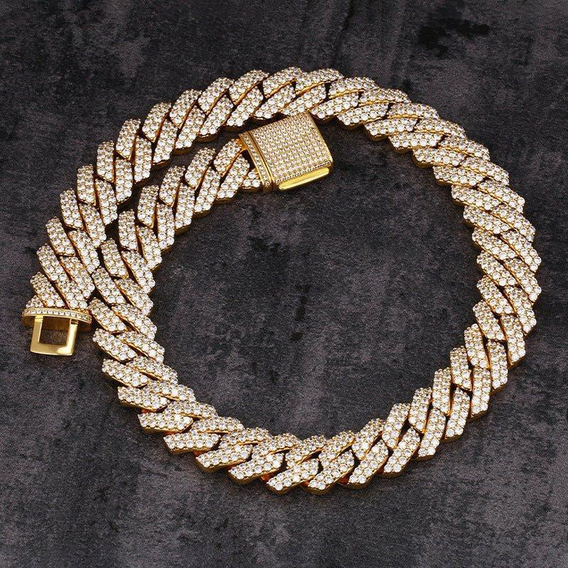 20mm Iced-Out Moissanite Cuban Link Chain – S925 Sterling Silver -Cut Hip Hop Unisex Necklace - CaratixJewelry